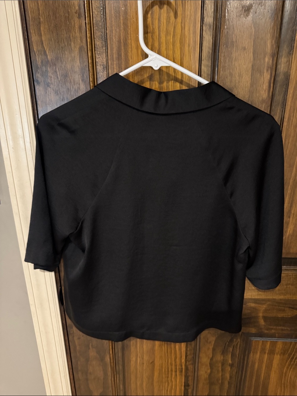 Express Black Women's Collared Button-Down Top - Picture 2 of 6